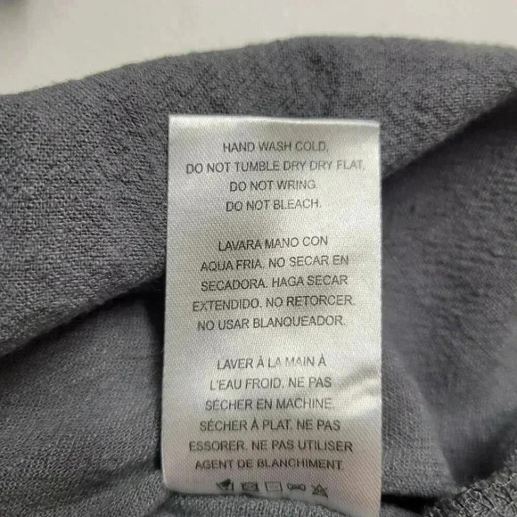 Thread + Supply Large Dark Gray Collared Short Sleeve Button Midi Casual Dress - Picture 11 of 11